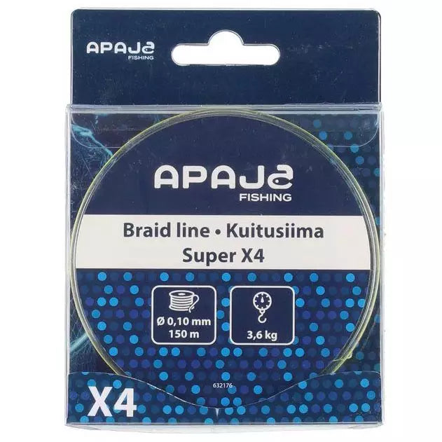 Kuitusiima Super X4 150m 0,10mm 3,6kg